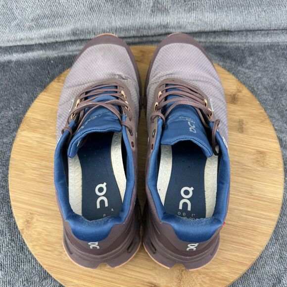 On Running Shoes Womens Size 8.5 Waterproof Trail CloudTec Helion Brown Purple - Picture 6 of 10